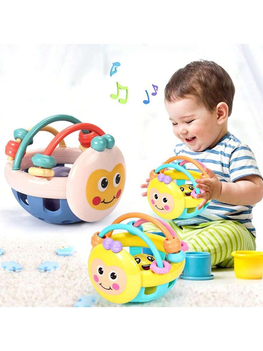 Baby Manhattan Rattle and Teether Toy for Sensory Learning and Grasping Play