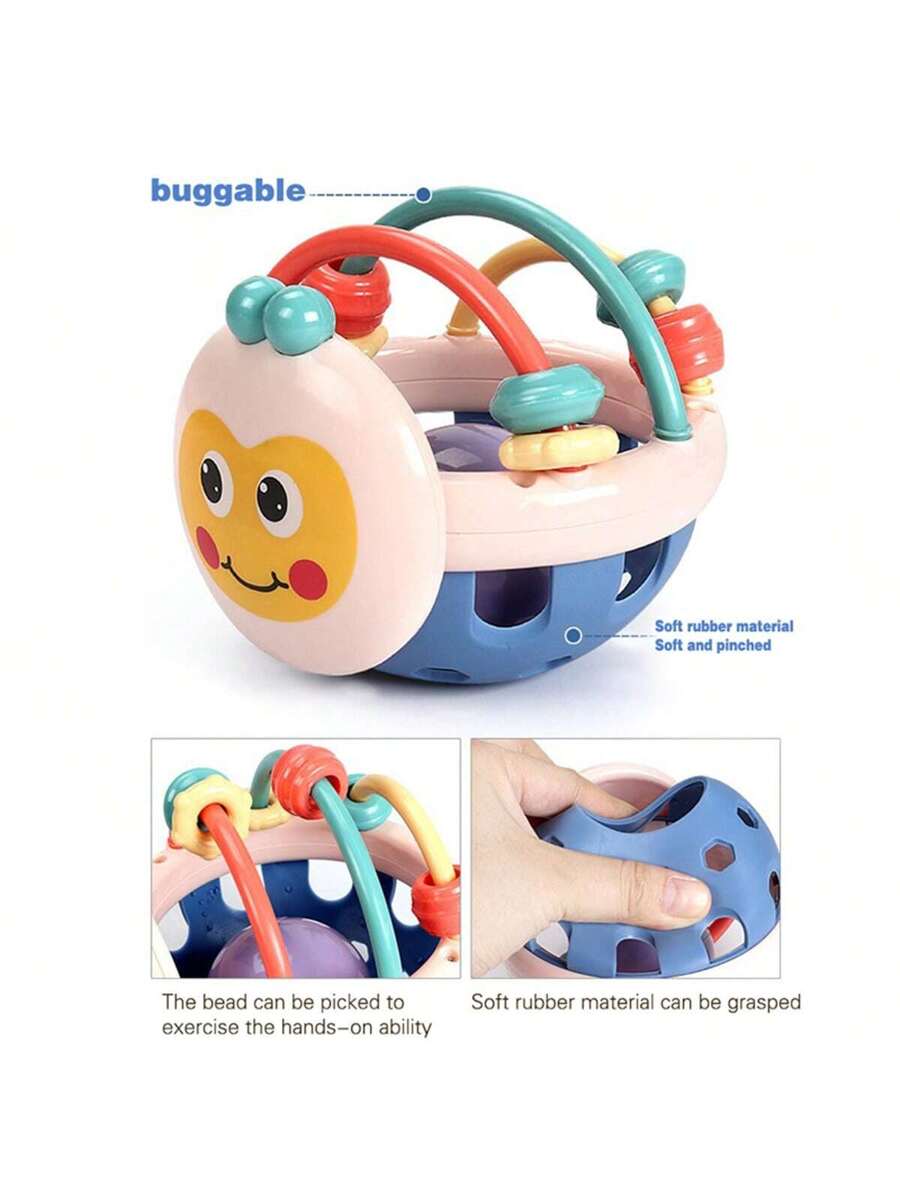 Baby Manhattan Rattle and Teether Toy for Sensory Learning and Grasping Play