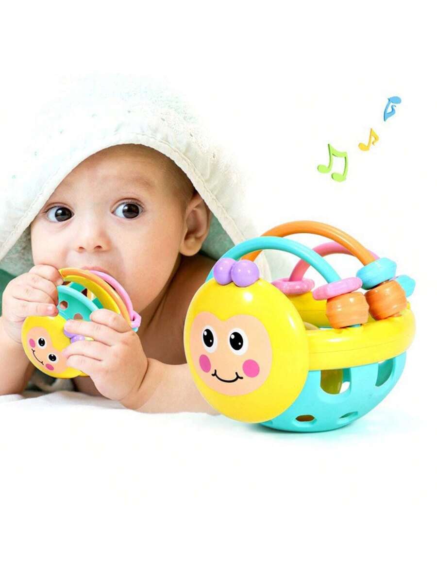 Baby Manhattan Rattle and Teether Toy for Sensory Learning and Grasping Play