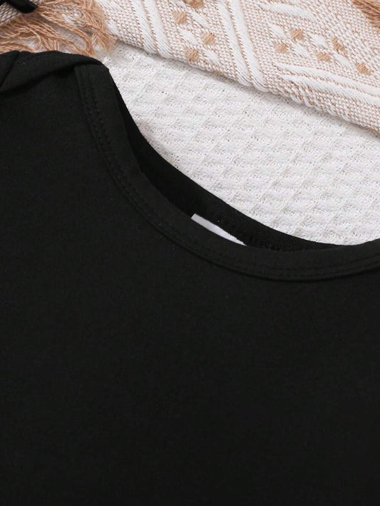 Letter Print Short Sleeve Baby Crawler for Cute Casual Daily Wear