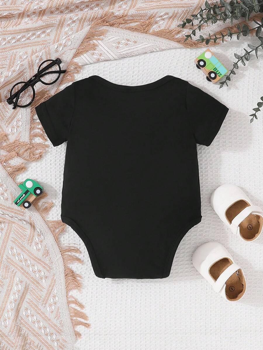 Letter Print Short Sleeve Baby Crawler for Cute Casual Daily Wear