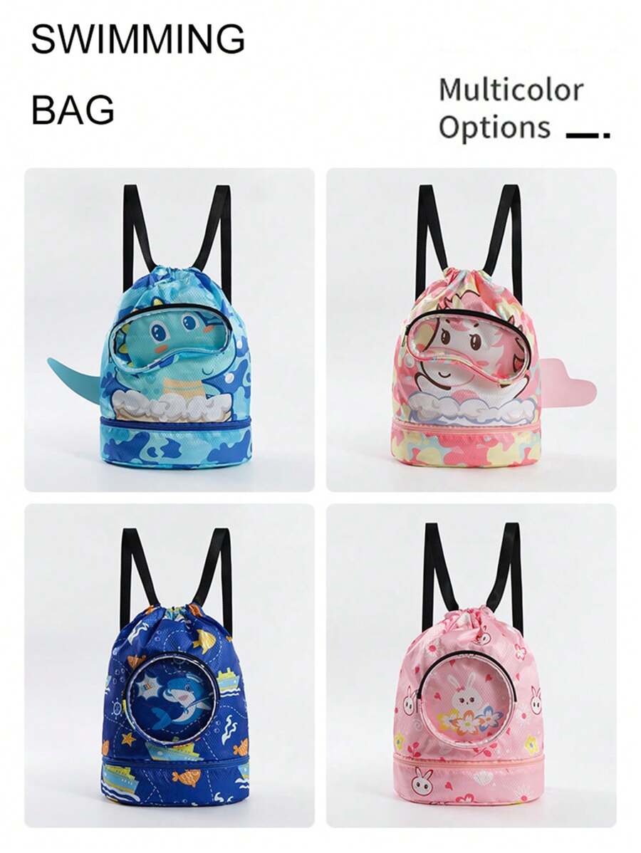 Kids Cartoon Swim Backpack Waterproof Swimming Bag Travel Storage Backpack for Boys and Girls