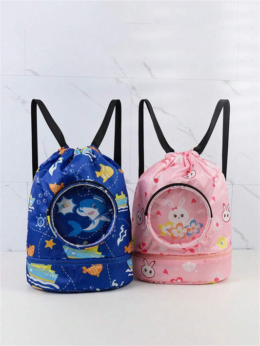 Kids Cartoon Swim Backpack Waterproof Swimming Bag Travel Storage Backpack for Boys and Girls