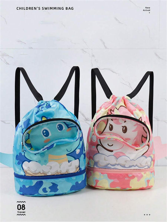 Kids Cartoon Swim Backpack Waterproof Swimming Bag Travel Storage Backpack for Boys and Girls