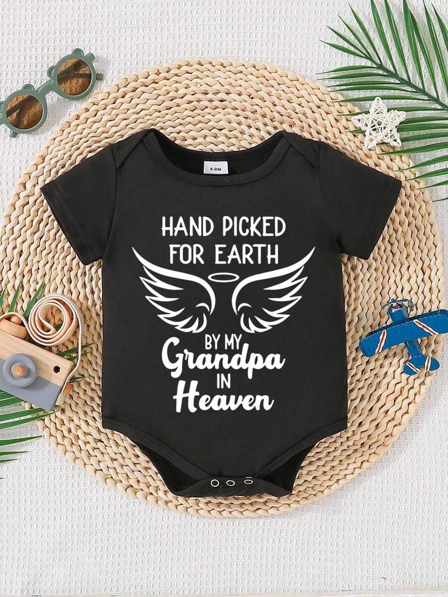 Letter Print Cute Bodysuit for Newborn Baby Daily Wear