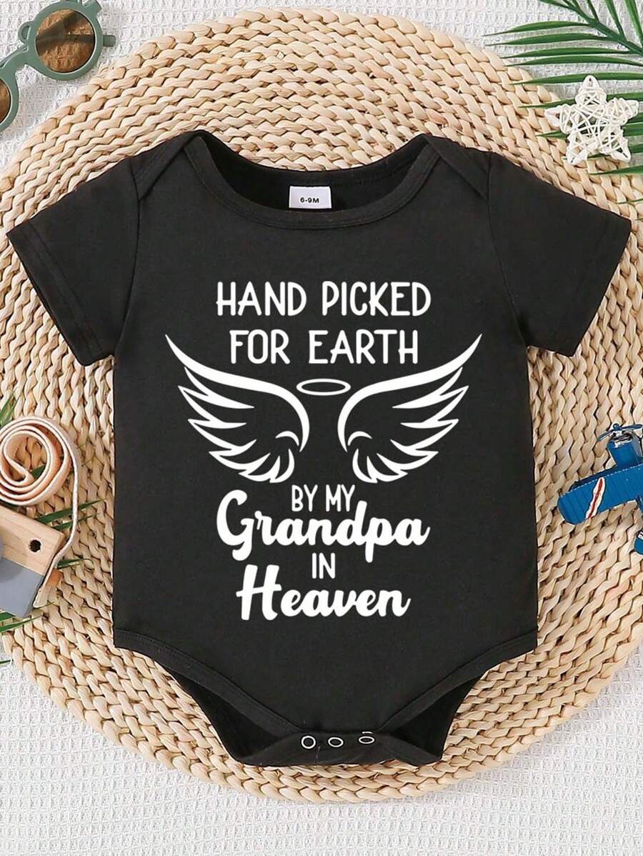 Letter Print Cute Bodysuit for Newborn Baby Daily Wear