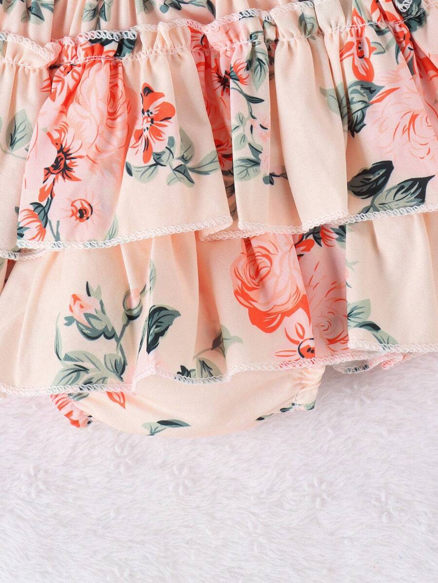 2PCS Baby Girl Lovely Bodysuit and Shorts Set for Cute Summer Daily Wear