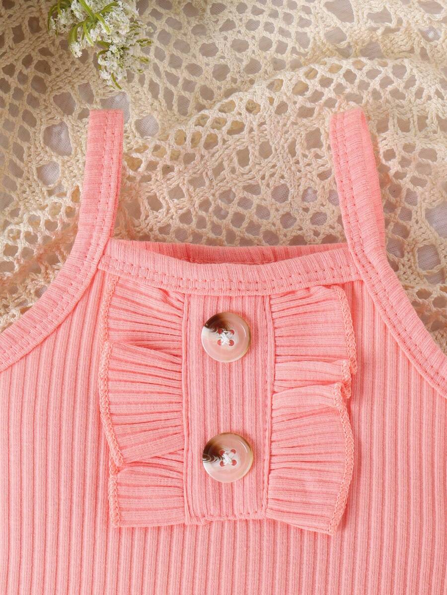2PCS Baby Girl Lovely Bodysuit and Shorts Set for Cute Summer Daily Wear