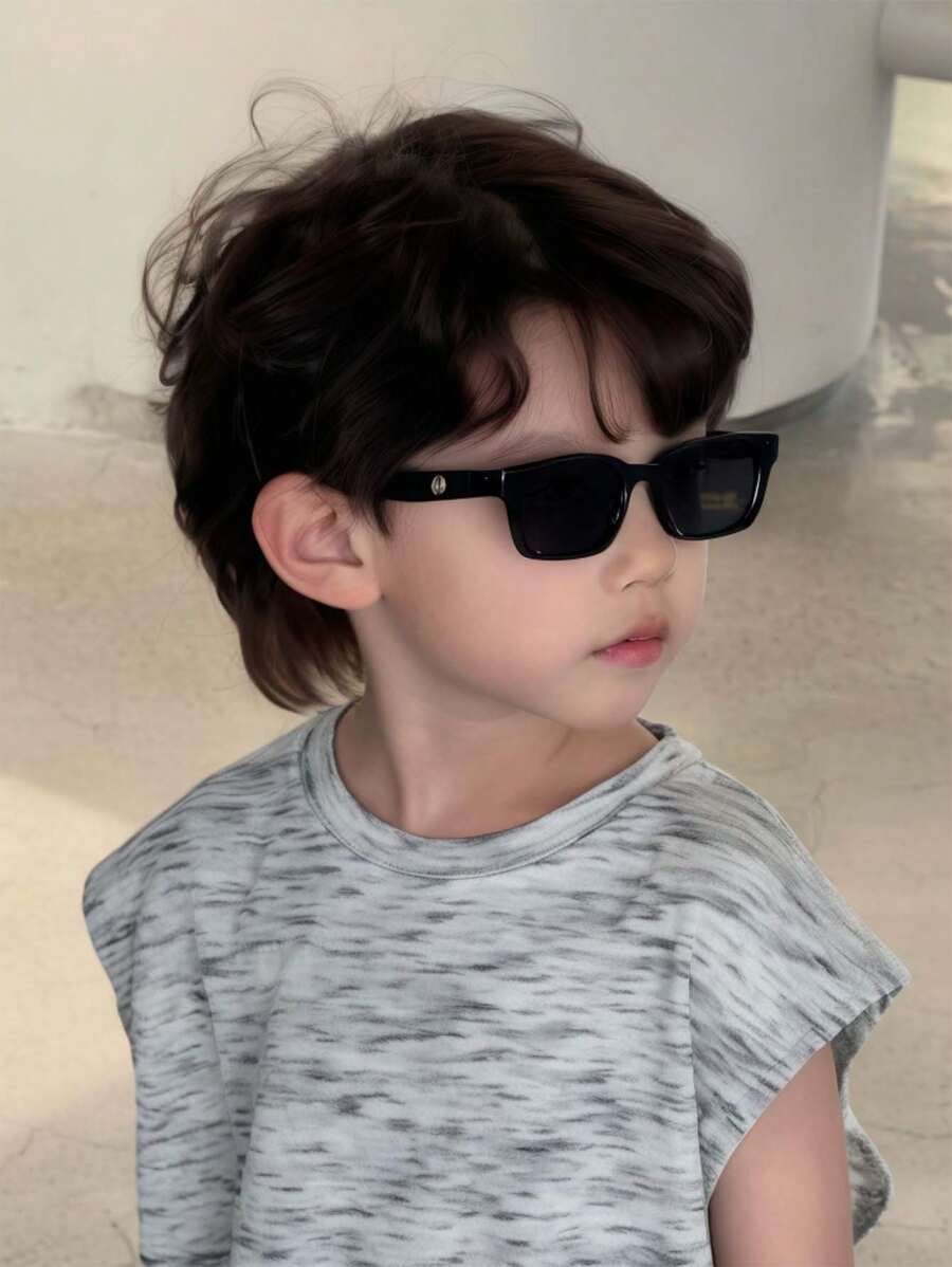 Toddler Polarized Silicone Fashion Glasses Cute Square Frame Children Casual Outdoor Sunglasses