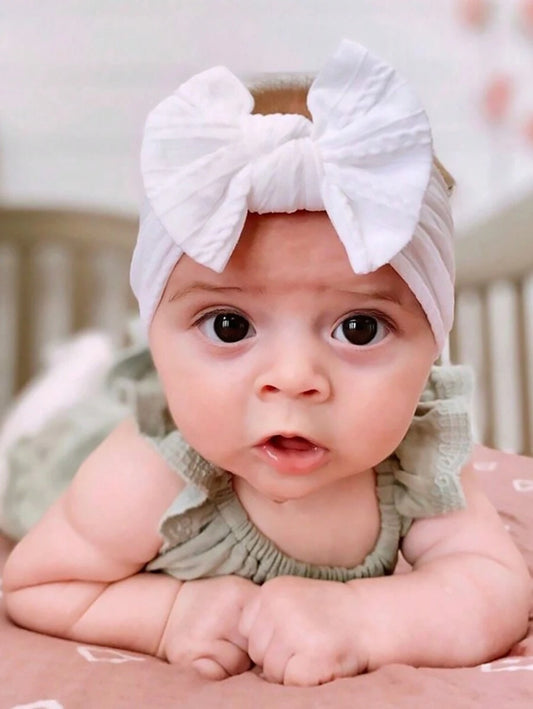 5 Pcs Candy Color Baby Headbands - Nylon Jacquard Bowknot Design, Daily Use Cute Love Valentine Hair Accessories