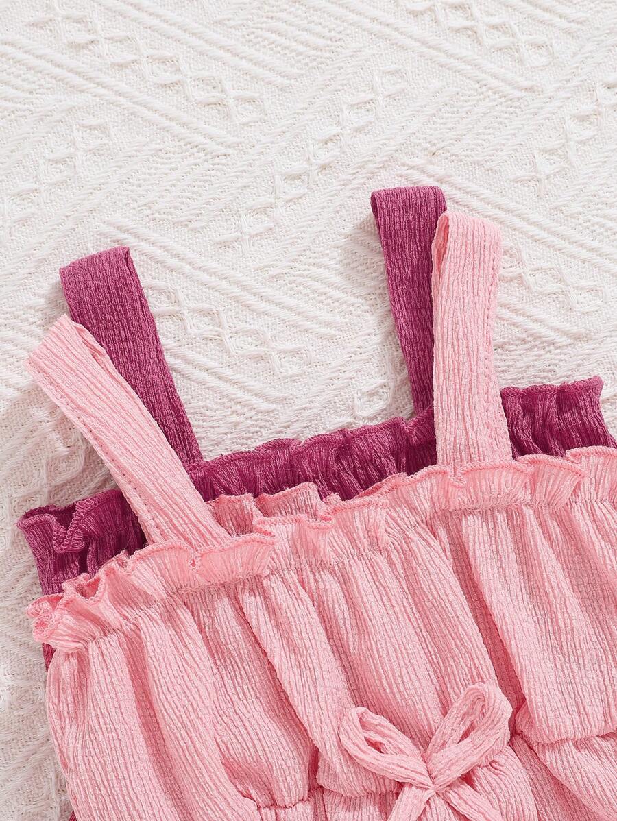 Sweet Spring Outfit for Baby Girls - 2-Piece Sleeveless Jumpsuit and Shorts Set