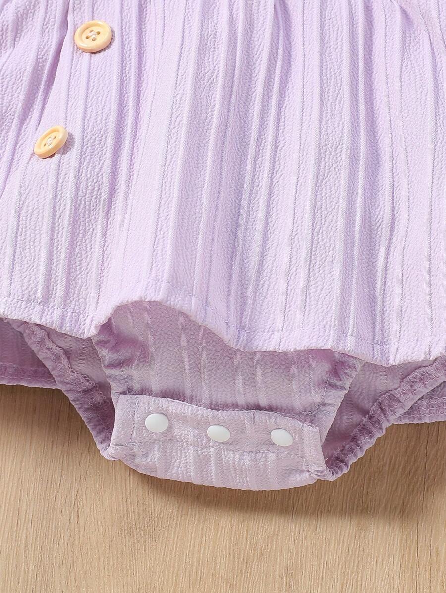 Baby Girl 2pcs Summer Clothes Set - Blue Jacquard Ruffle Romper and Headband