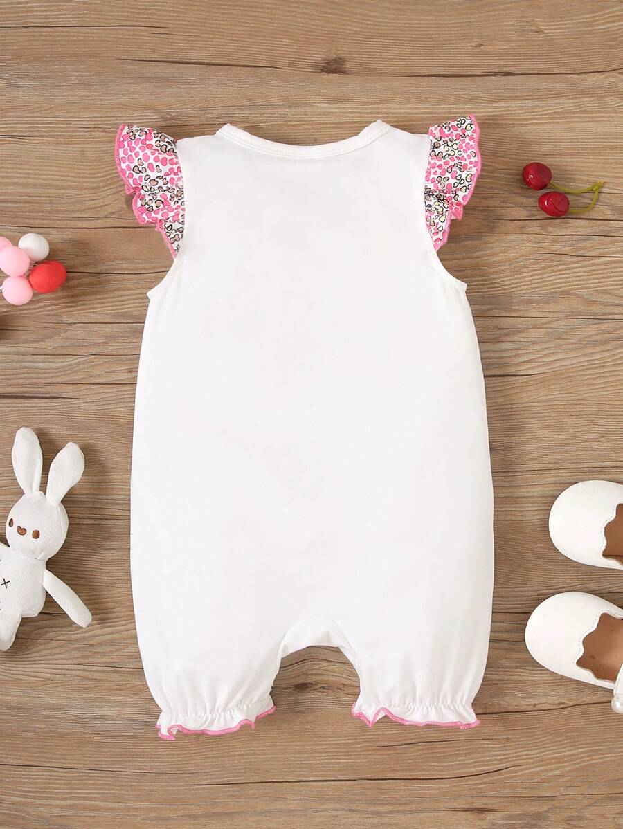 Cute Giraffe Print Baby Romper Lightweight Summer Outfit For Infant Girls