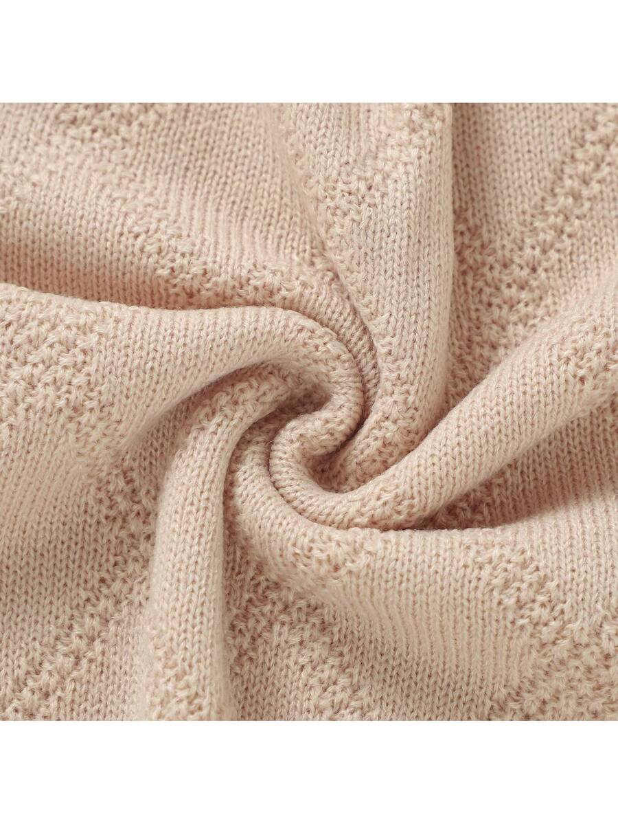 Knitted Baby Blanket Soft All Season Receiving Blanket for Newborns and Infants