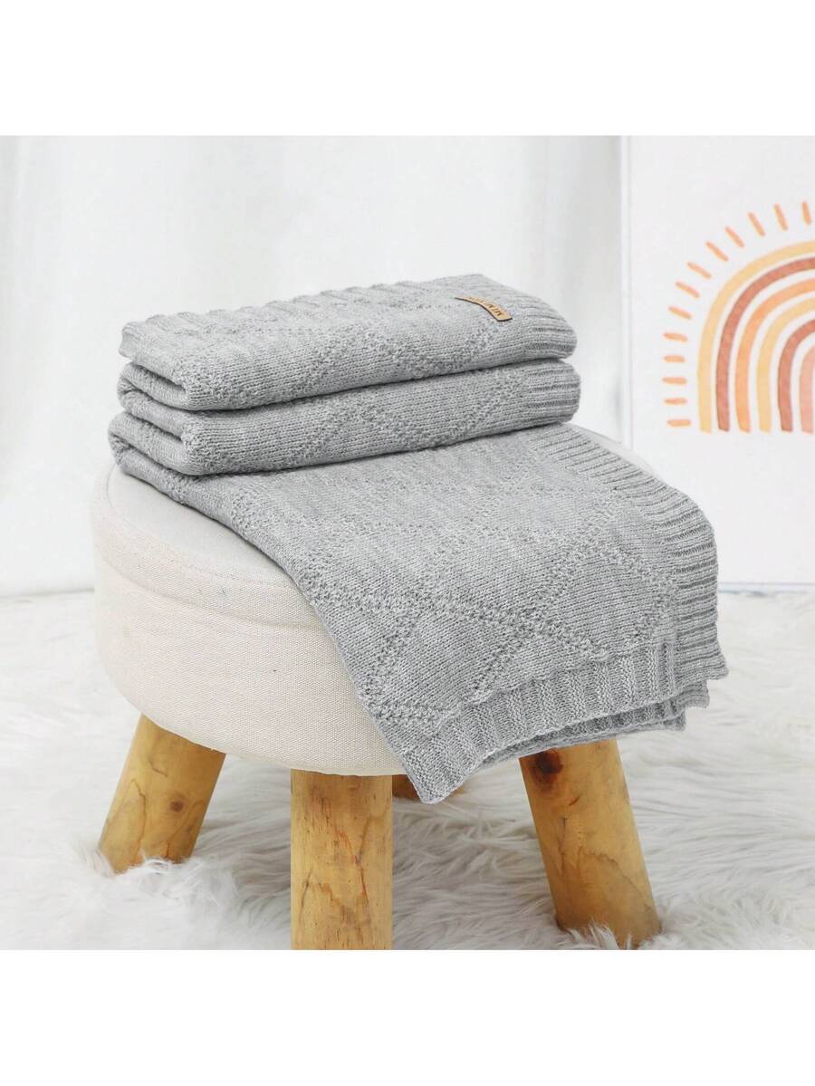 Knitted Baby Blanket Soft All Season Receiving Blanket for Newborns and Infants