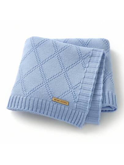 Knitted Baby Blanket Soft All Season Receiving Blanket for Newborns and Infants