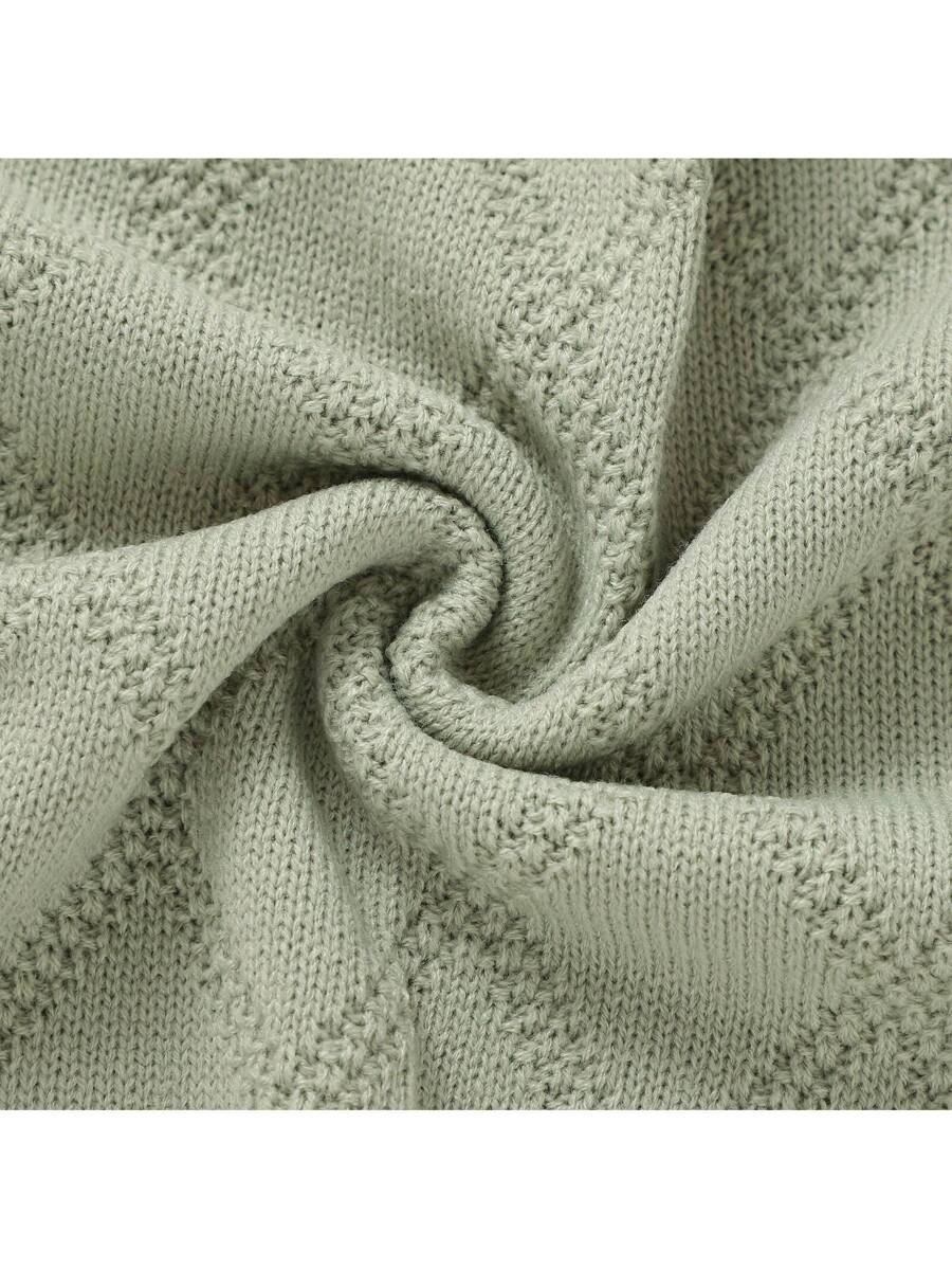 Knitted Baby Blanket Soft All Season Receiving Blanket for Newborns and Infants