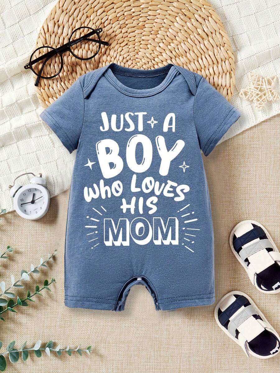 Casual Cotton Baby Boys Romper With Funny Big Sister Slogan Print