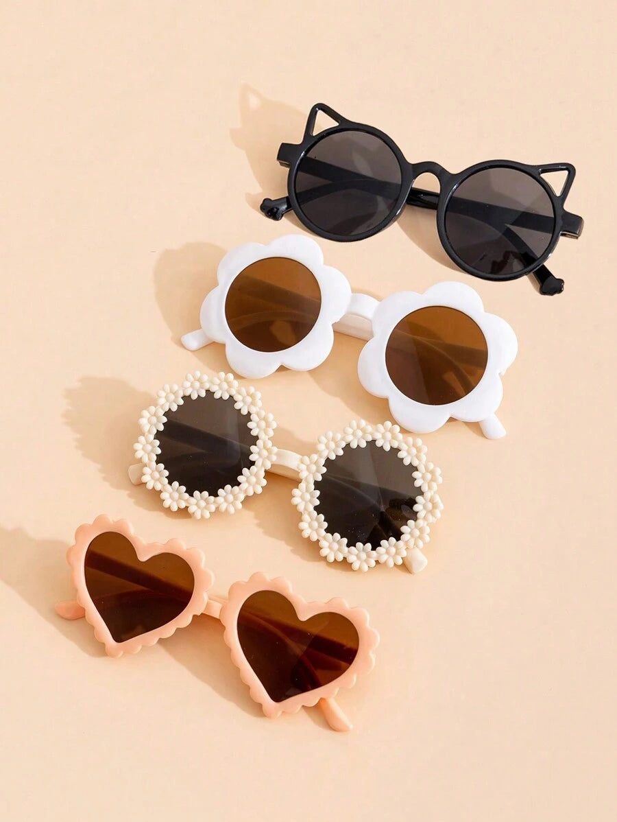 1-4 Pcs Kids Cute Fashion Glasses - Personalized Children's Eyewear Pack, Creative Back to School Gift for Boys & Girls
