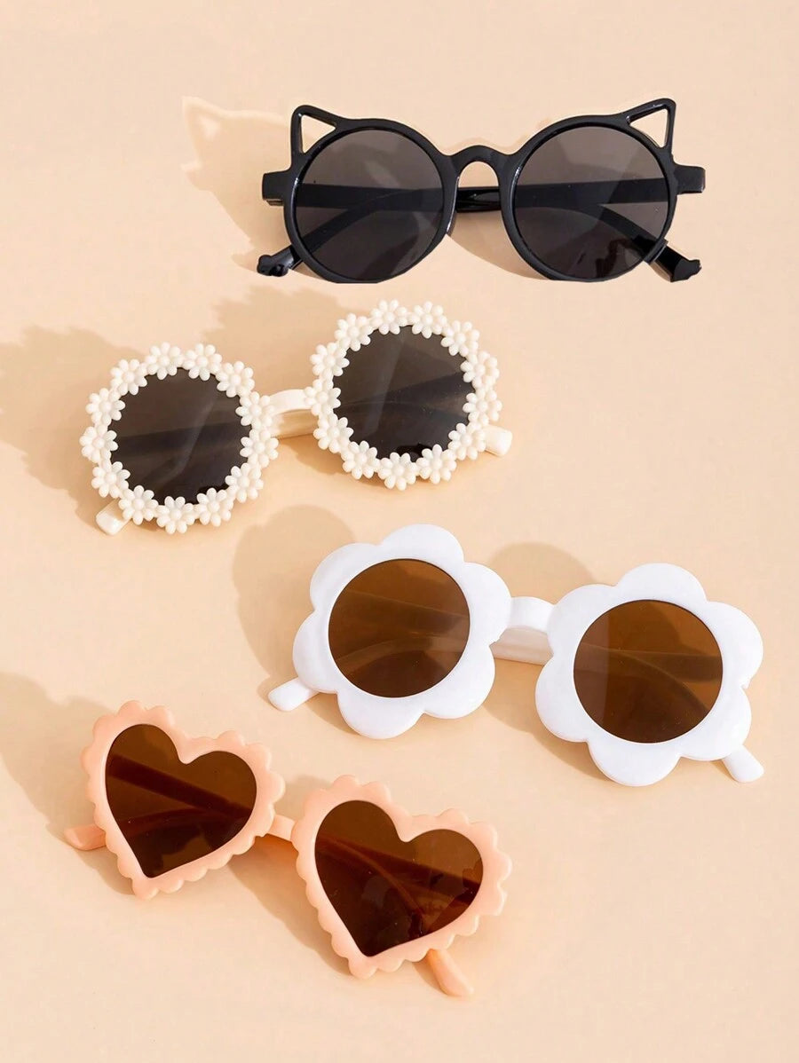1-4 Pcs Kids Cute Fashion Glasses - Personalized Children's Eyewear Pack, Creative Back to School Gift for Boys & Girls