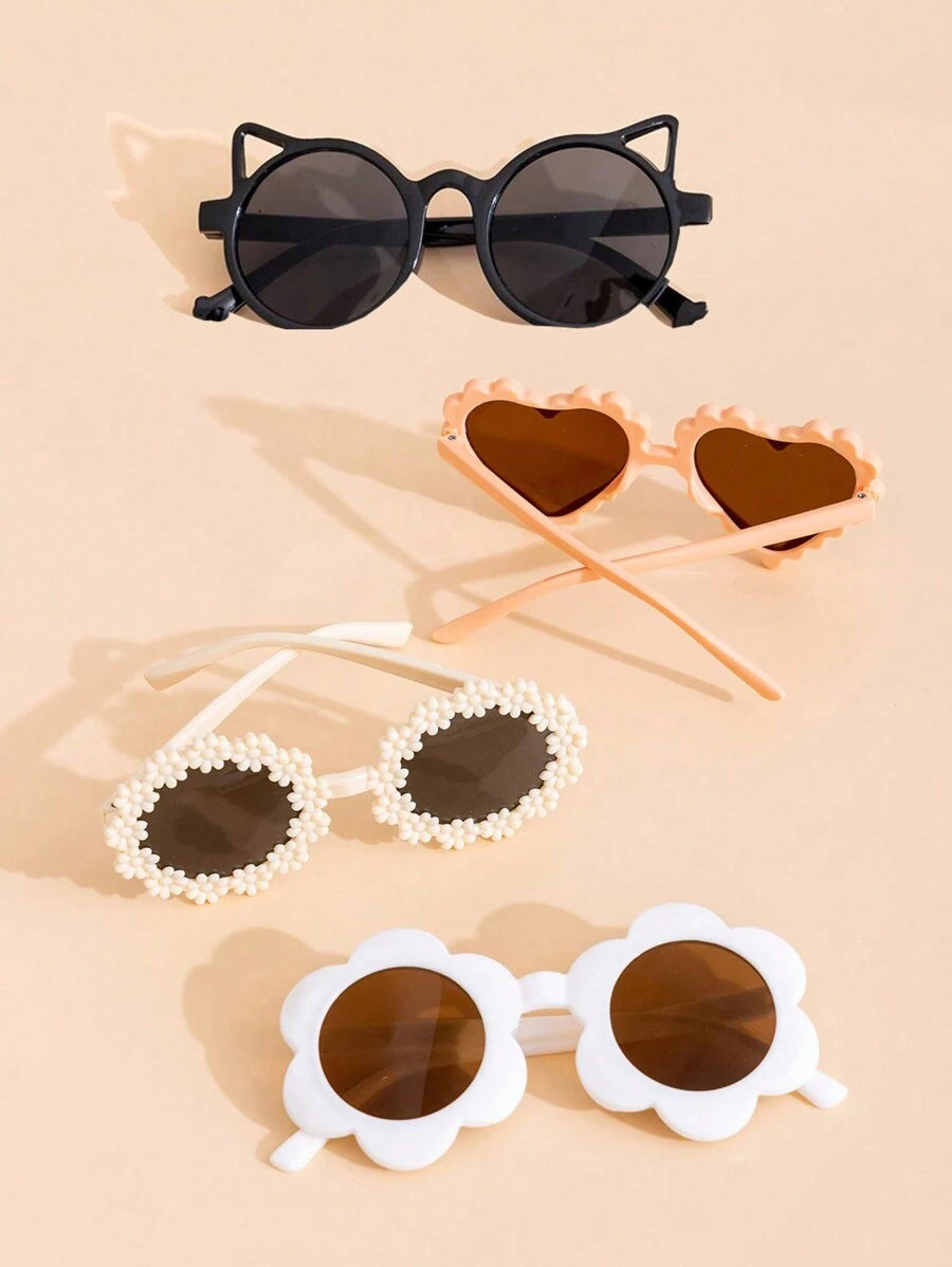 1-4 Pcs Kids Cute Fashion Glasses - Personalized Children's Eyewear Pack, Creative Back to School Gift for Boys & Girls