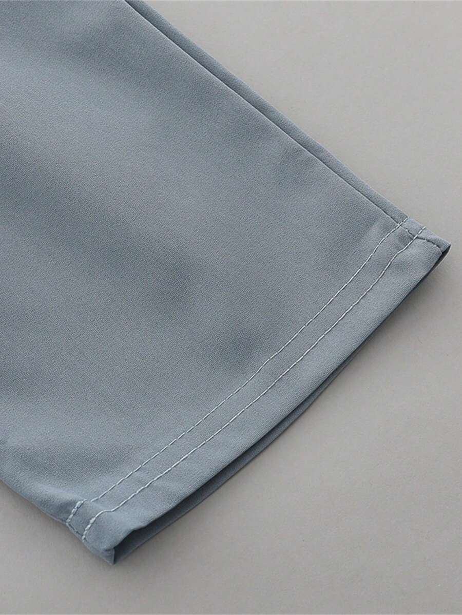 Cute Full Collar Summer Outfit For Toddler Boys Cartoon Shirt And Shorts