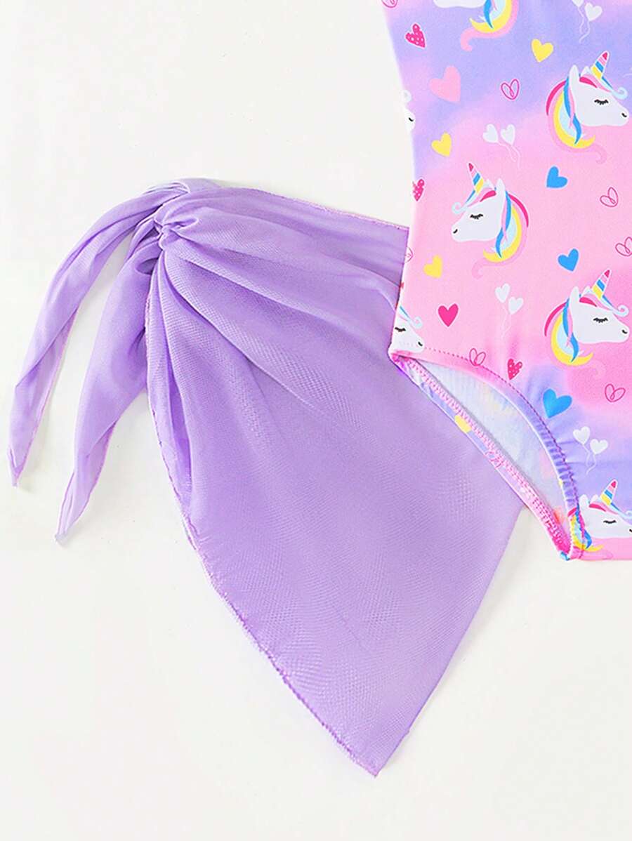 Baby Girls Floral Swimsuit And Coverup Skirt Set Tropical Beach Vacation Swimwear