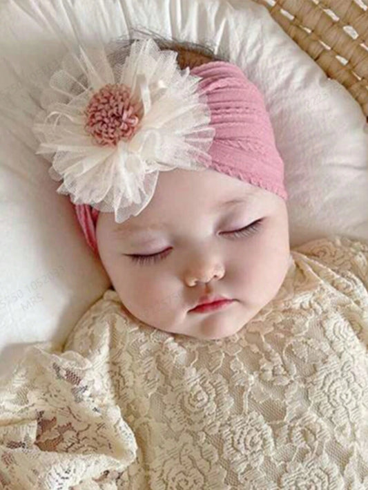 Nylon Veil Headband with Satin Ribbon Flower for Cute Holiday Wear