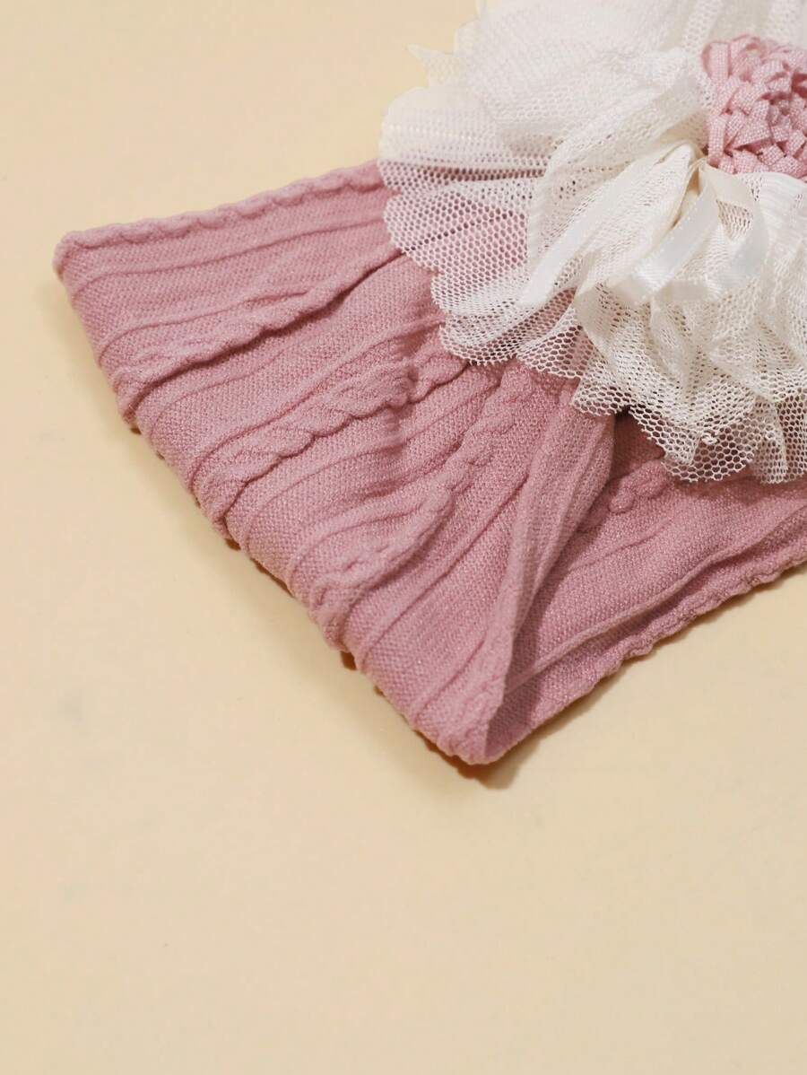 Nylon Veil Headband with Satin Ribbon Flower for Cute Holiday Wear