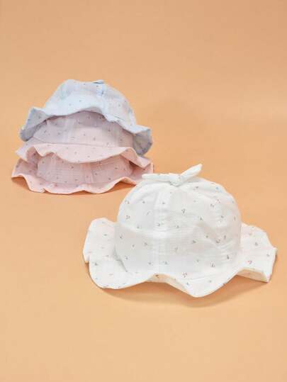 1pc Lightweight Lace Decor Baby Bucket Hat for Outdoor Daily Wear