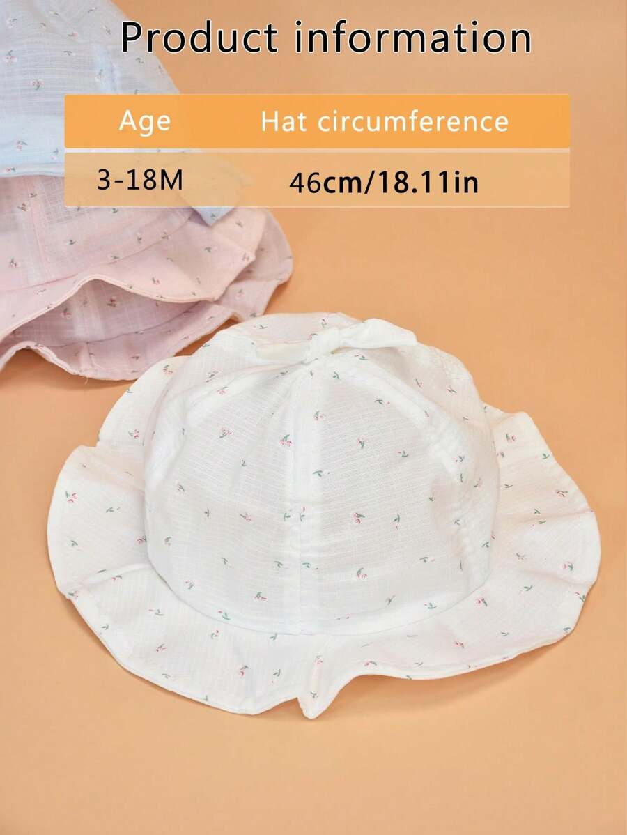1pc Lightweight Lace Decor Baby Bucket Hat for Outdoor Daily Wear