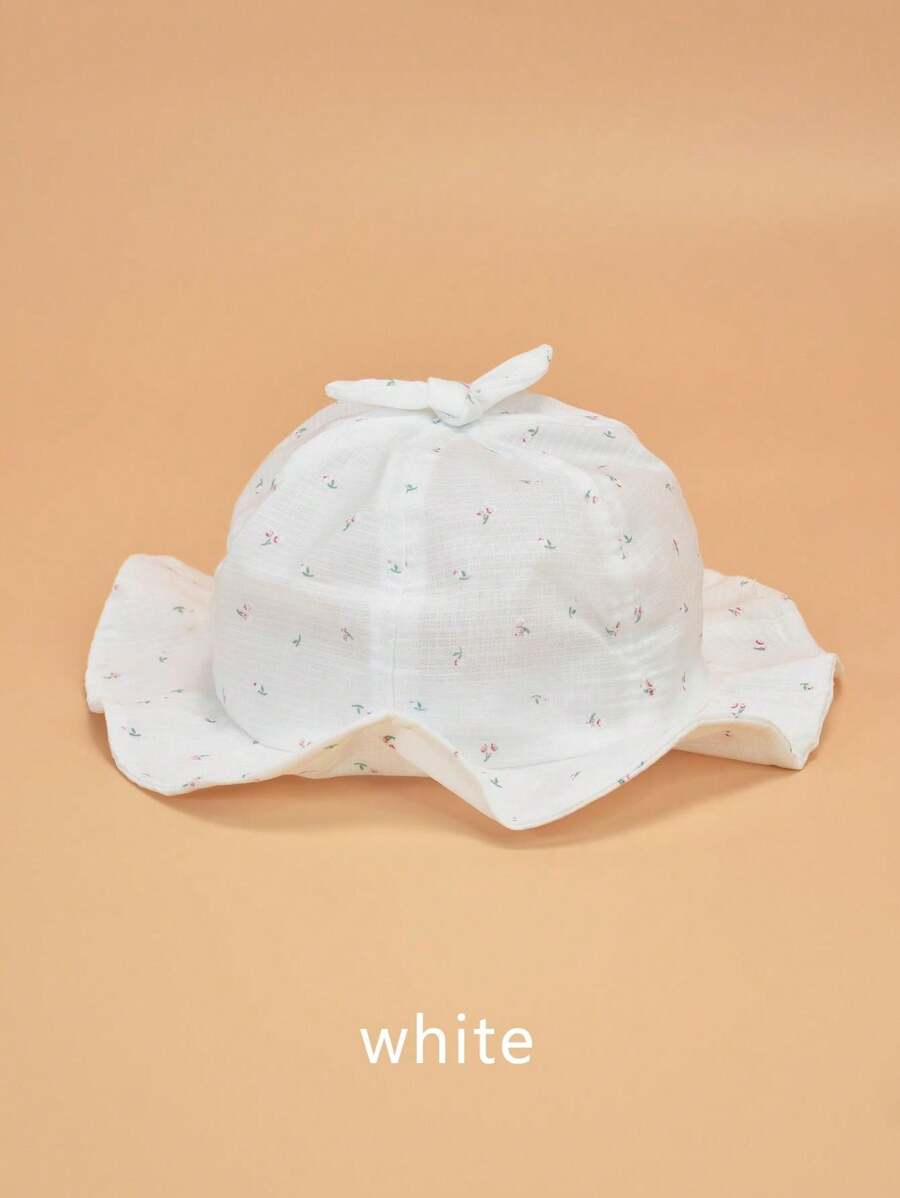 1pc Lightweight Lace Decor Baby Bucket Hat for Outdoor Daily Wear