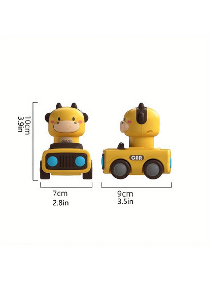 Baby Animal Push Car – Cartoon Press-to-Go Learning Toy
