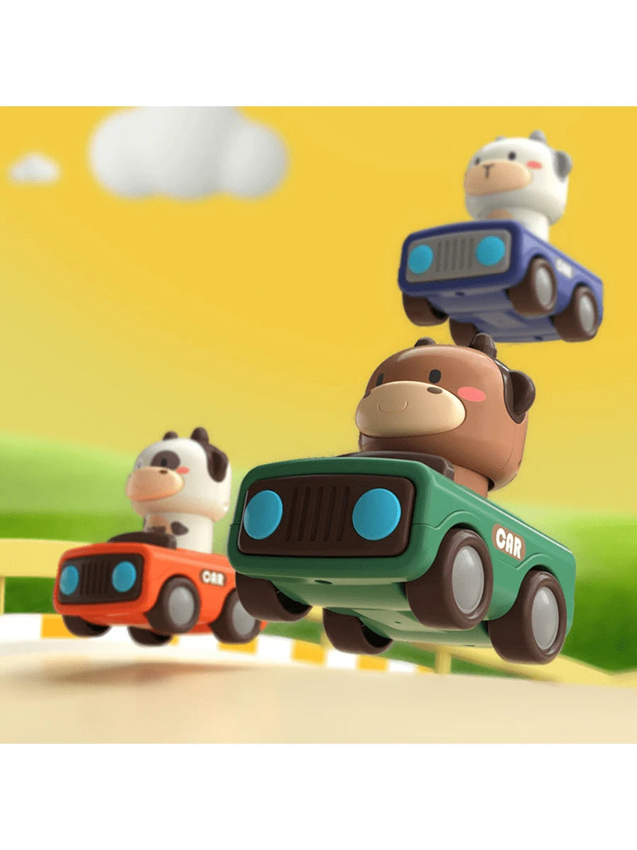 Baby Animal Push Car – Cartoon Press-to-Go Learning Toy