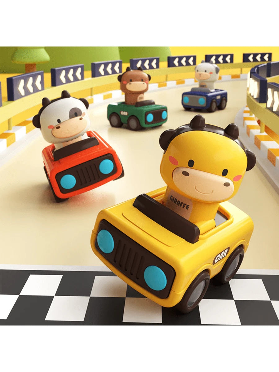 Baby Animal Push Car – Cartoon Press-to-Go Learning Toy