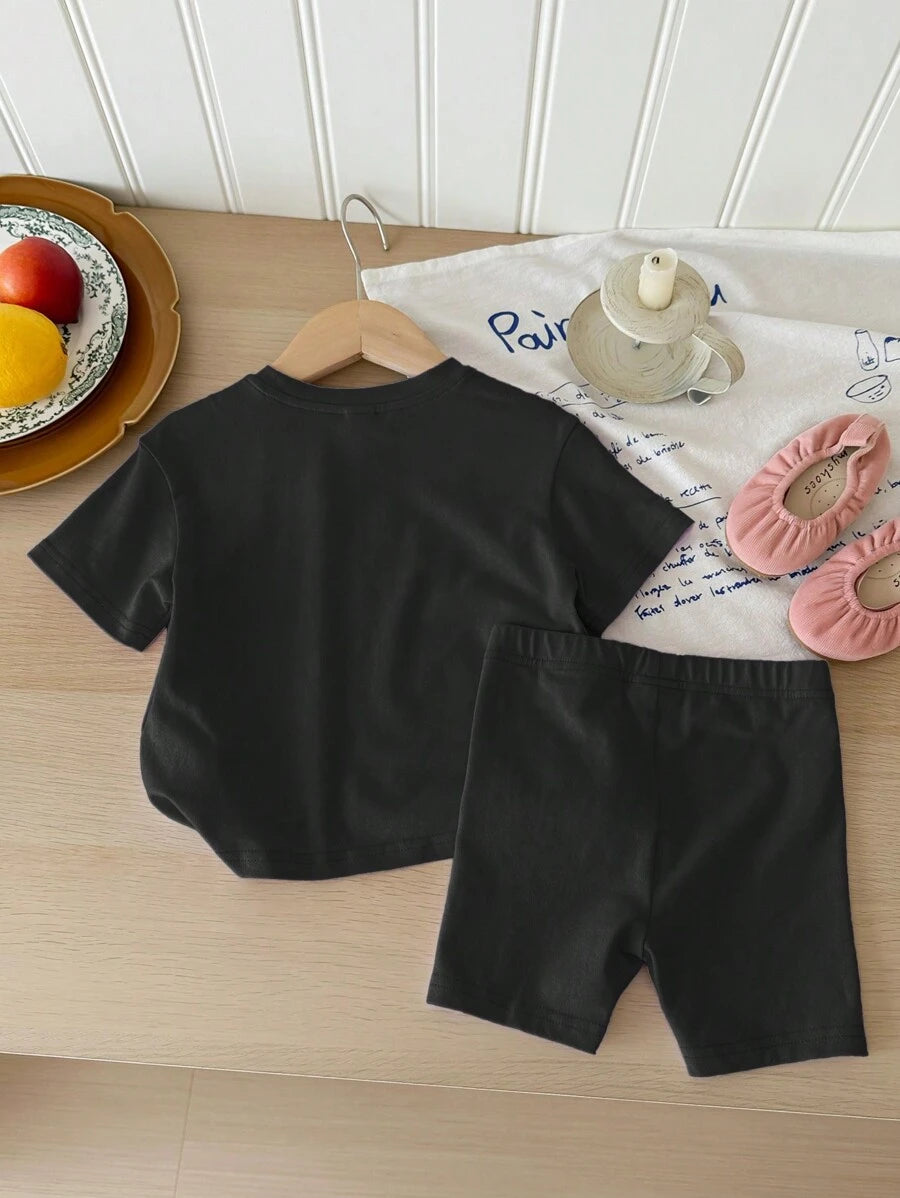 "In My Toddler Era" Crew Neck T-Shirt and Shorts Spring/Summer Outfit for Girls