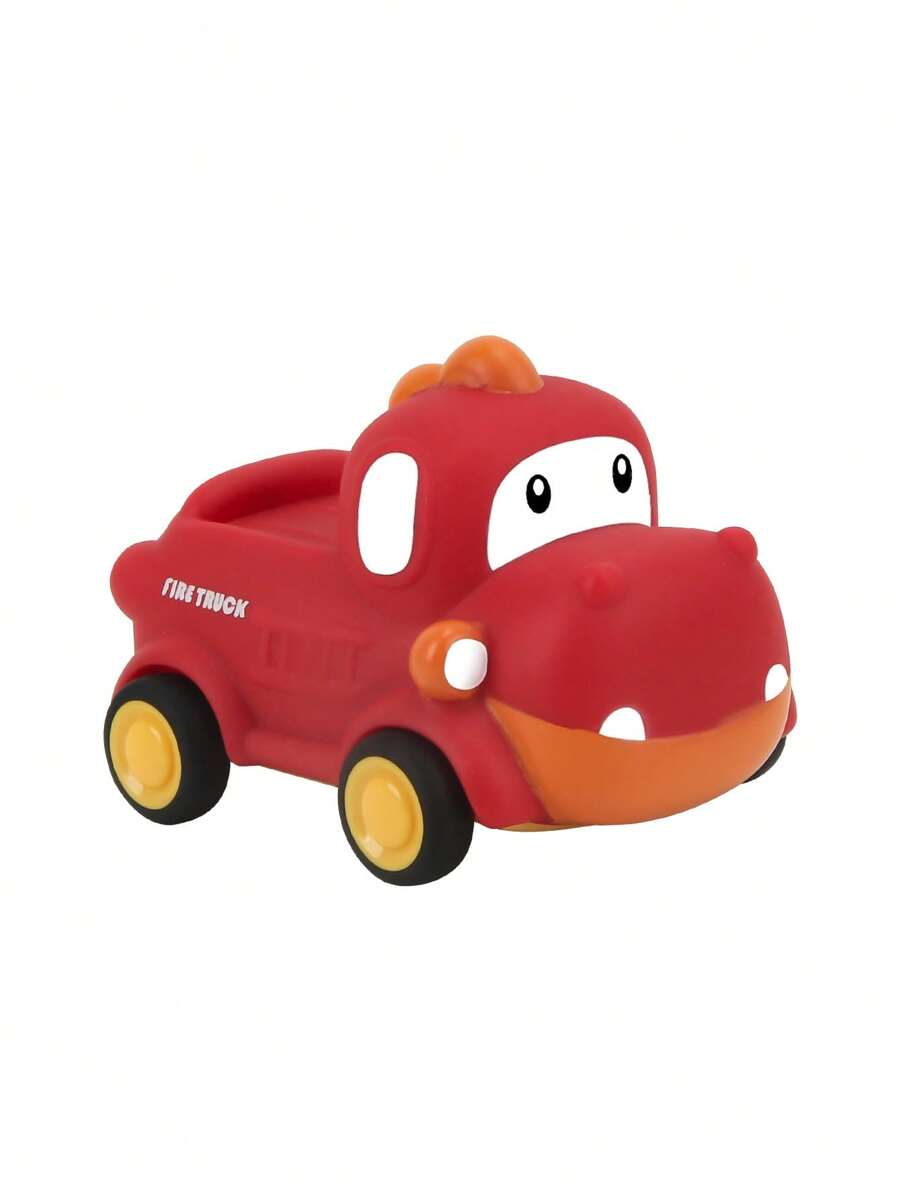 Soft Rubber Pull-Back Vehicle Set – Baby Police Car, Fire Truck, Taxi & Ambulance