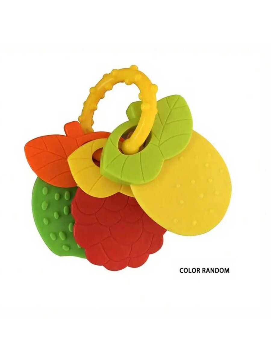 Baby Silicone Teething Toy Set Fruit Shape Teether Keys Freezable Teethers for Infants Boys and Girls