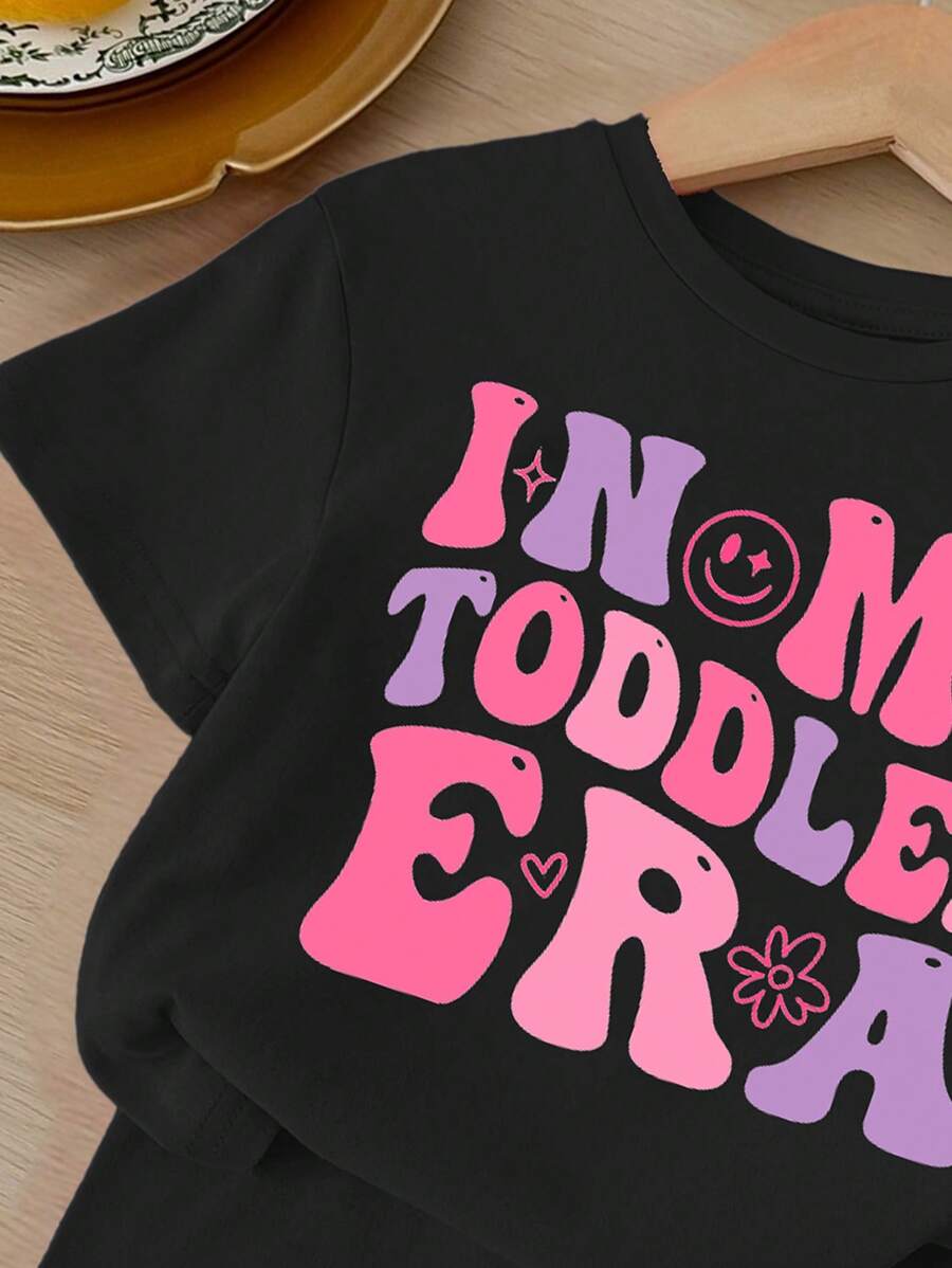 "In My Toddler Era" Crew Neck T-Shirt and Shorts Spring/Summer Outfit for Girls