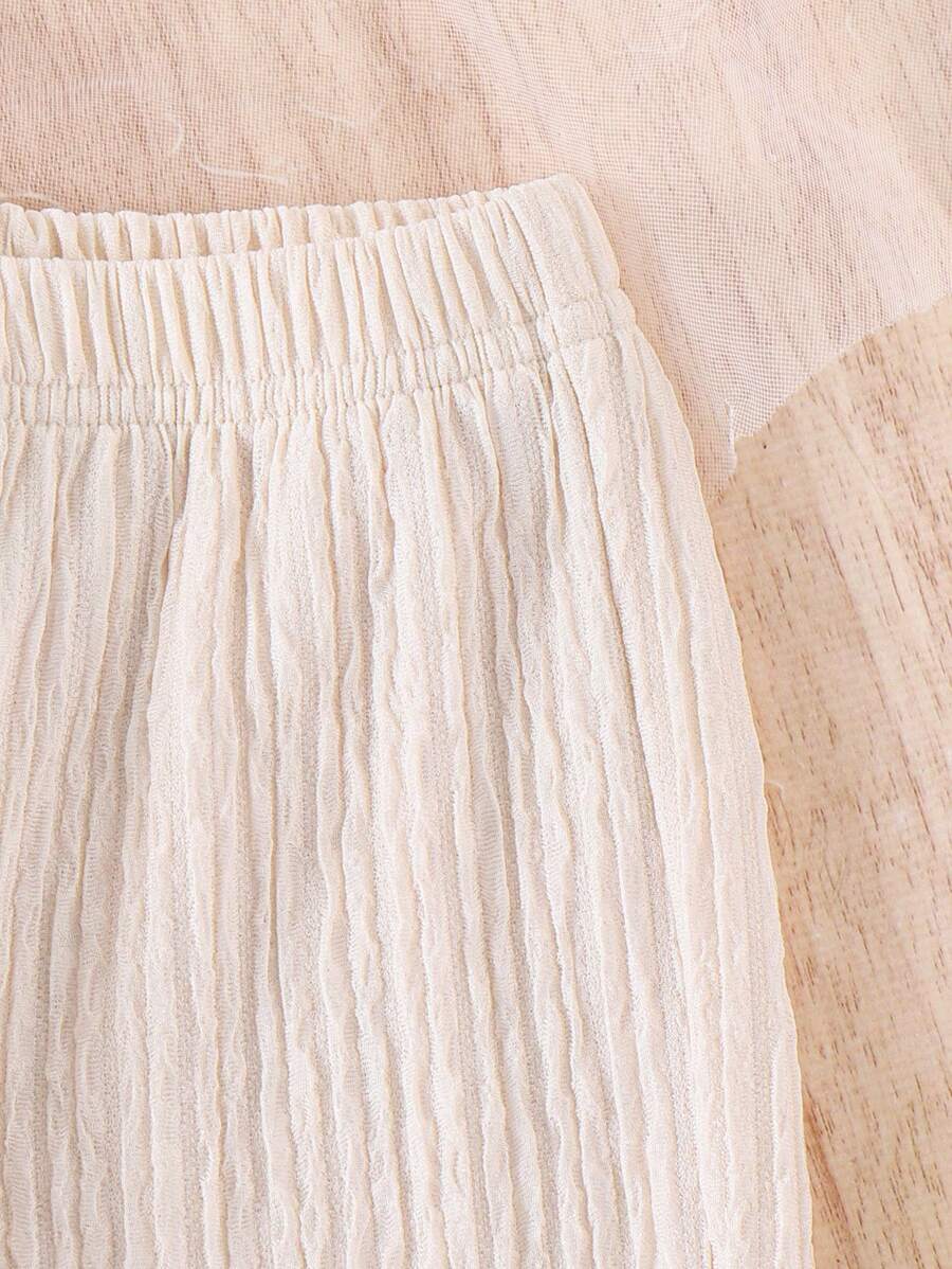 Delicate Strap Top And Solid Pants Set For Toddler Girls Casual Outfit