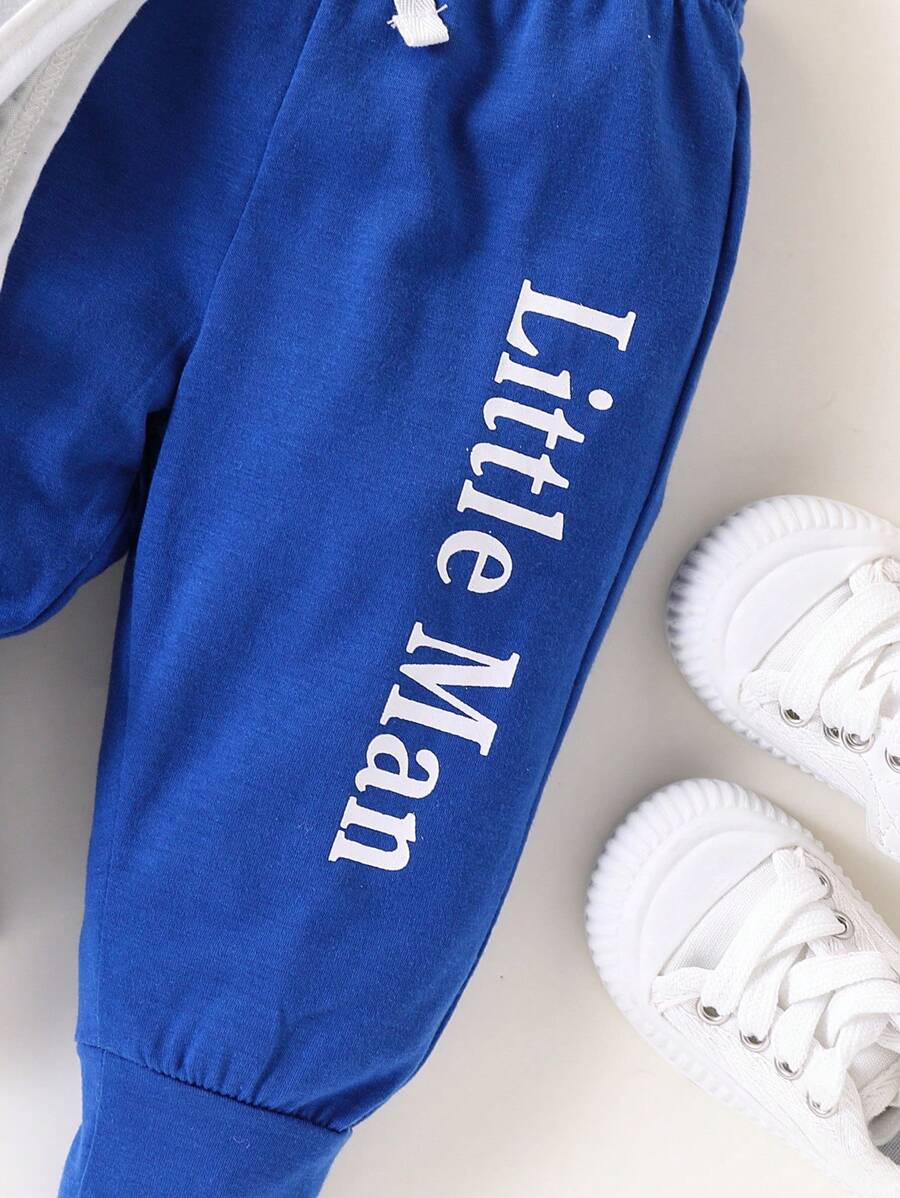 Cute Baby Boy Letter Print Bodysuit & Sweatpants Matching Set for Spring Summer