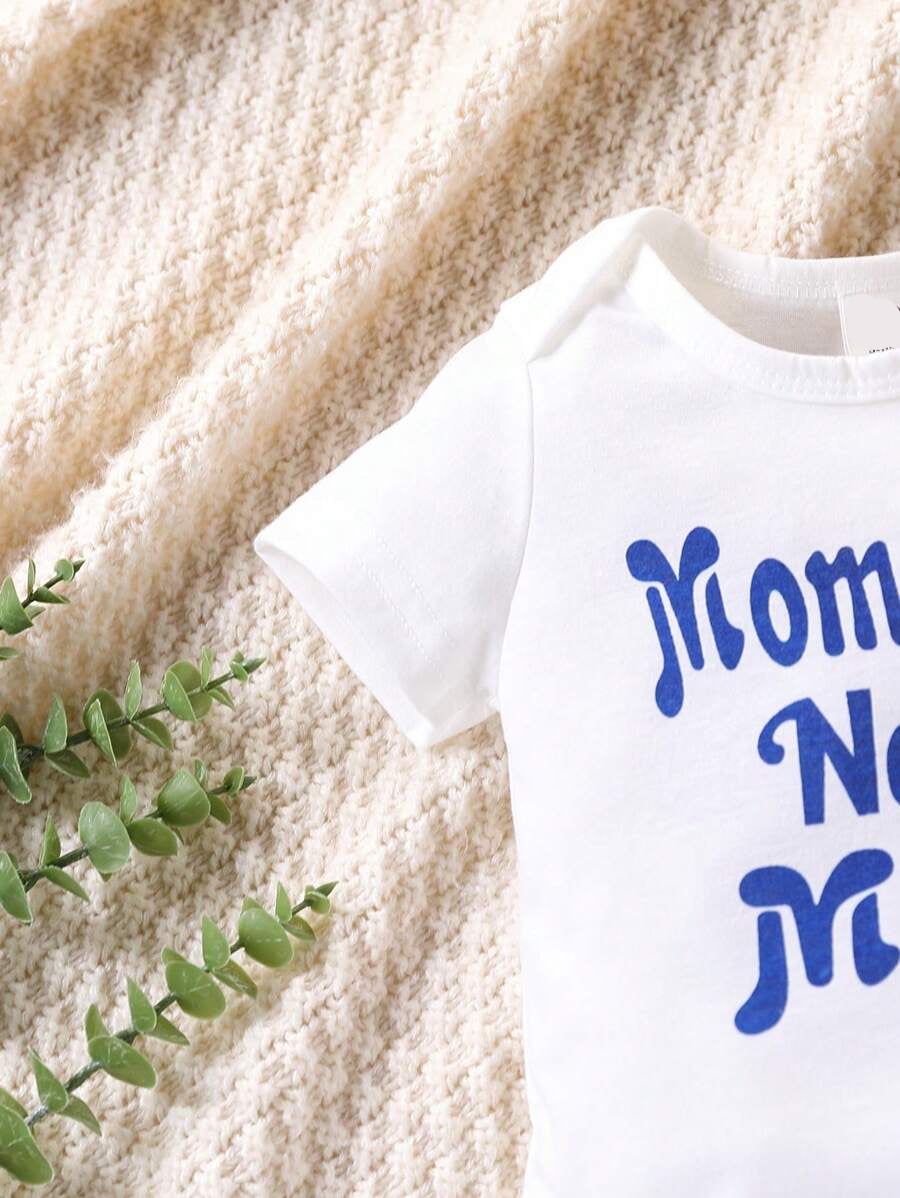 Cute Baby Boy Letter Print Bodysuit & Sweatpants Matching Set for Spring Summer