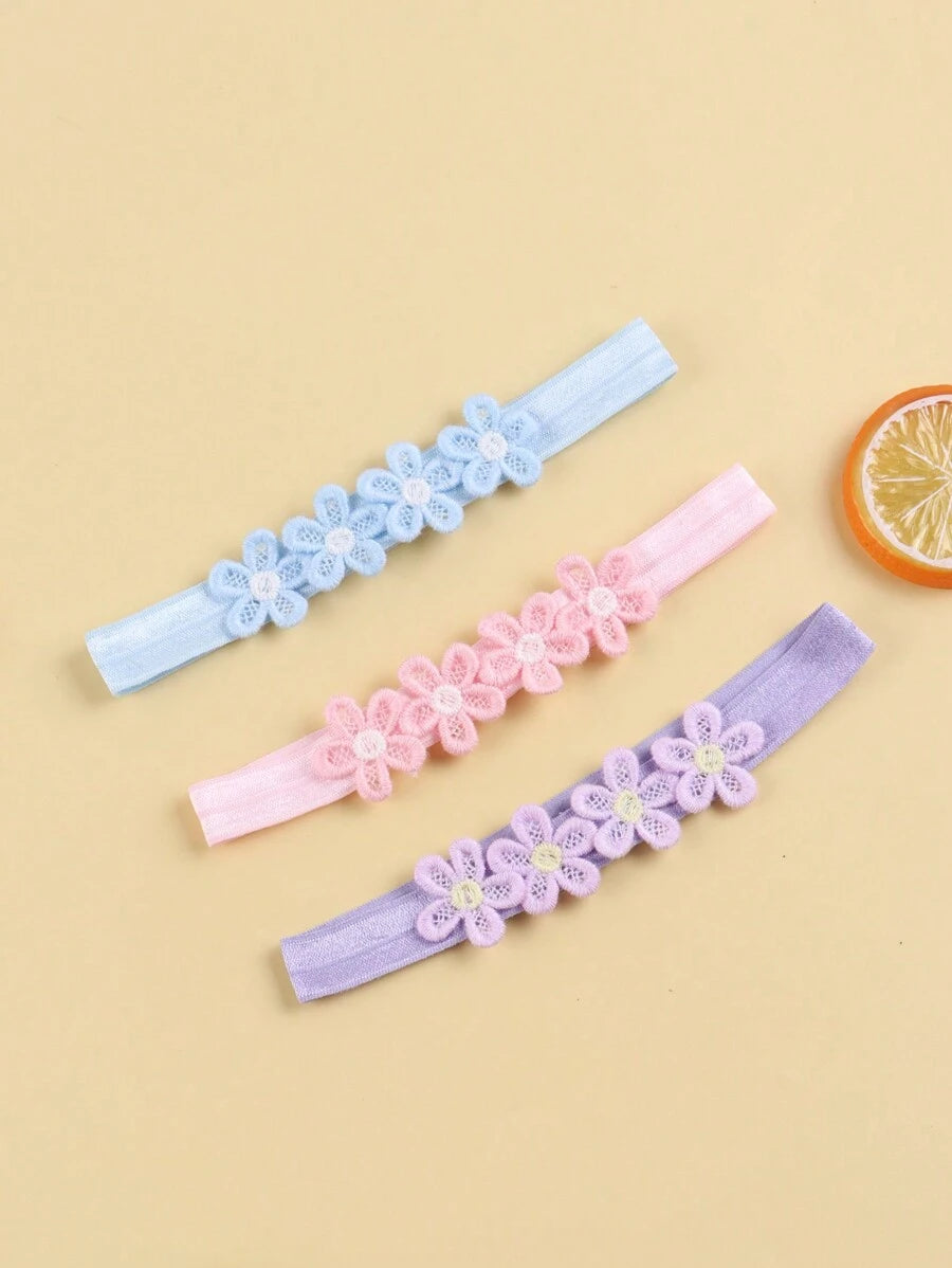 6 Pcs Kids Colorful Flower Headbands - Breathable & Comfortable Hair Bands, Cute Love Valentine Daily Wear Accessories