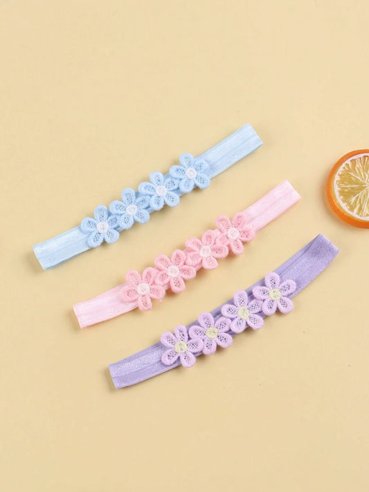 6 Pcs Kids Colorful Flower Headbands - Breathable & Comfortable Hair Bands, Cute Love Valentine Daily Wear Accessories