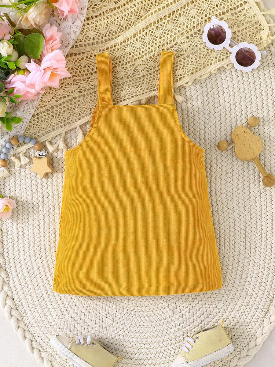 Spring Autumn Suspender Dress - Cute Casual Embroidered Deer Outfit for Baby Girls