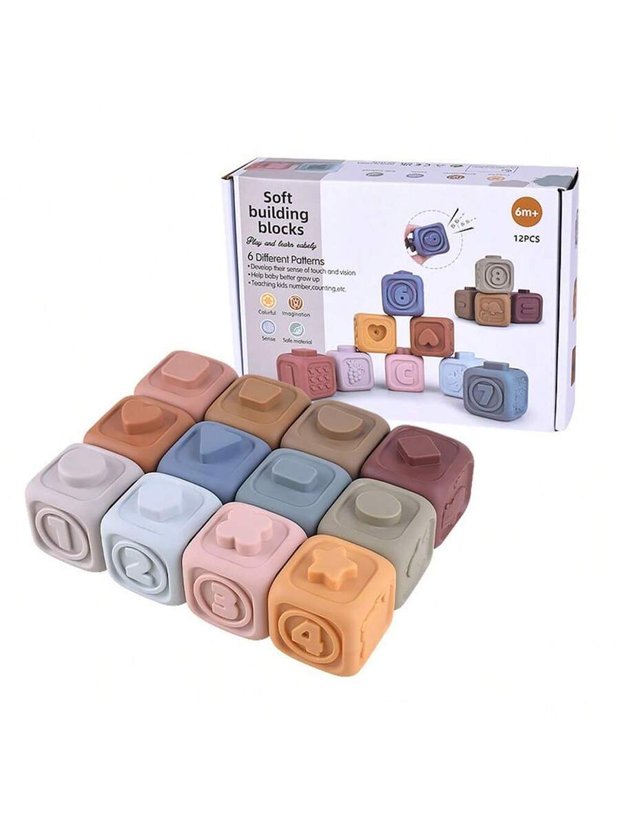 Baby Sensory Learning Toy Set – Soft Number Blocks, Animal Bowling Balls & Rainbow Stacking Rings
