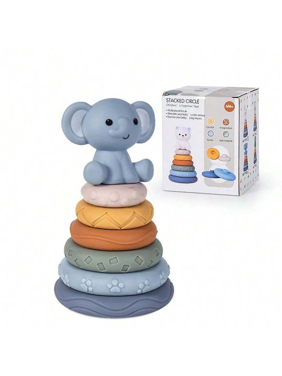 Baby Sensory Learning Toy Set – Soft Number Blocks, Animal Bowling Balls & Rainbow Stacking Rings