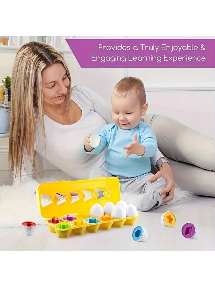 Montessori Matching Eggs Toy Shape Sorting Puzzle Educational Learning Toy for Toddlers