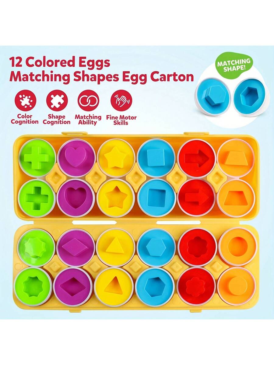 Montessori Matching Eggs Toy Shape Sorting Puzzle Educational Learning Toy for Toddlers