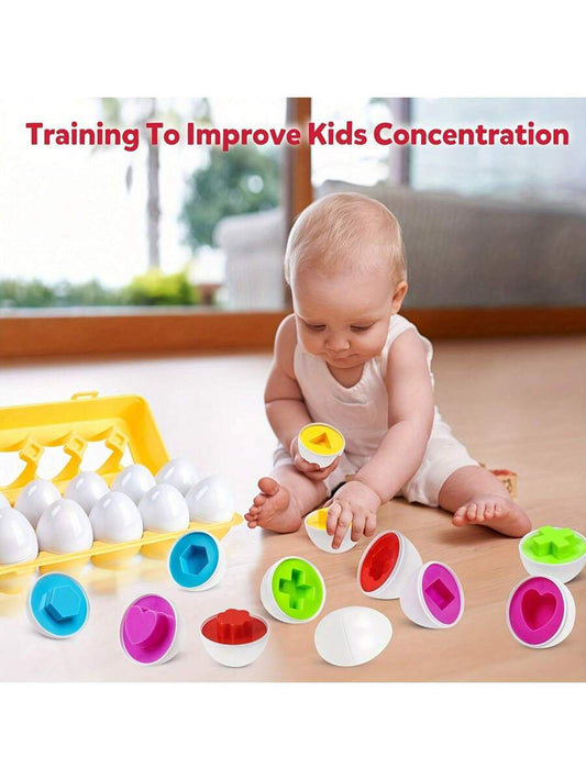 Montessori Matching Eggs Toy Shape Sorting Puzzle Educational Learning Toy for Toddlers